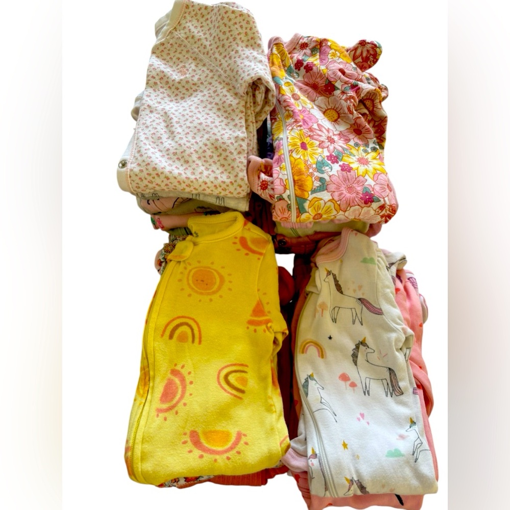HUGE Baby Girl Footies Lot 0-3 Month